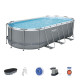 Above Ground Pool Bestway® Power Steel™, 56710, filter, pump, ladder, dispenser, tarpaulin, 5,49x2,7