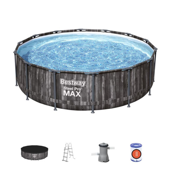 Above Ground Pool Bestway® Steel Pro MAX, 5614Z, filter, pump, ladder, tarpaulin, 4.27m x 1.07m