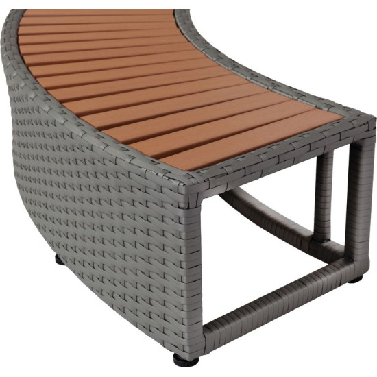 MSpa® hot tub step, for round hot tub, rattan look, gray, 92x30x22 cm MSpa® hot tub step, for round hot tub, rattan look, gray, 92x30x22 cm