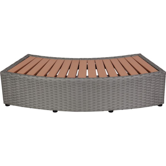 MSpa® hot tub step, for round hot tub, rattan look, gray, 92x30x22 cm MSpa® hot tub step, for round hot tub, rattan look, gray, 92x30x22 cm