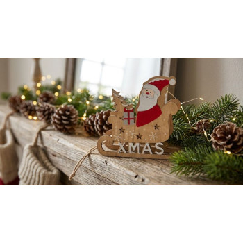 Christmas decorations Woodeco, Santa Claus in a sledge, 19x15 cm Christmas decorations Woodeco, Santa Claus in a sledge, 19x15 cm