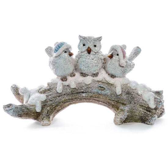 Jõulukaunistus, Linnud oksal, polüresiin, 31x9,5x16,5 cm. Jõulukaunistus, Linnud oksal, polüresiin, 31x9,5x16,5 cm.