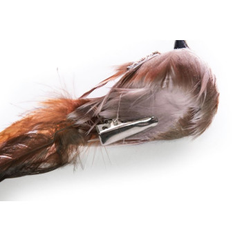 Birds with clip MagicHome, brown, 15x5x5 cm, pair