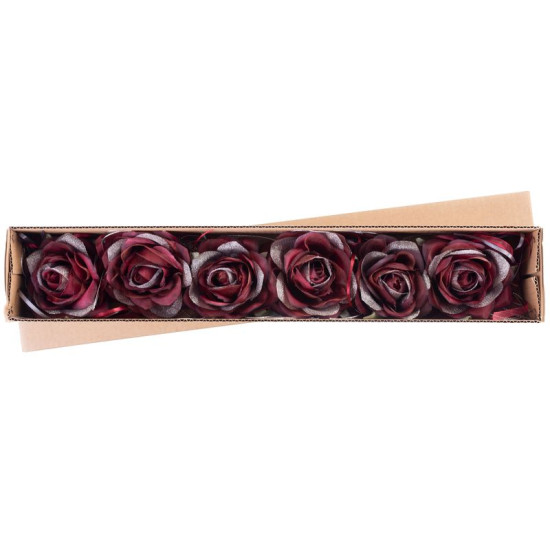 Dekoratsioon Lill, roos, Burgundia, vars, 6 tk. Dekoratsioon Lill, roos, Burgundia, vars, 6 tk.