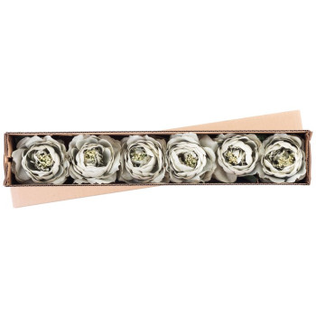 Dekoratsioon Lill, pojeng, heleroheline, vars, 6 tk Dekoratsioon Lill, pojeng, heleroheline, vars, 6 tk