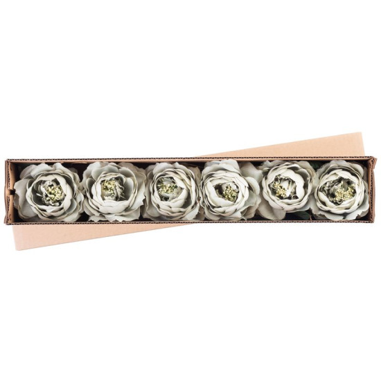 Dekoratsioon Lill, pojeng, heleroheline, vars, 6 tk Dekoratsioon Lill, pojeng, heleroheline, vars, 6 tk