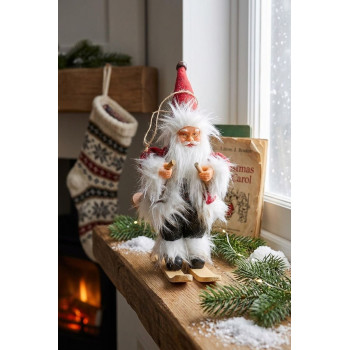 Christmas decoration XmMX190, Santa on skis, 18 cm