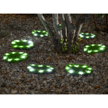 Solar lamp 4 grass plates, 24 cm, 4x 8 LEDs, AA