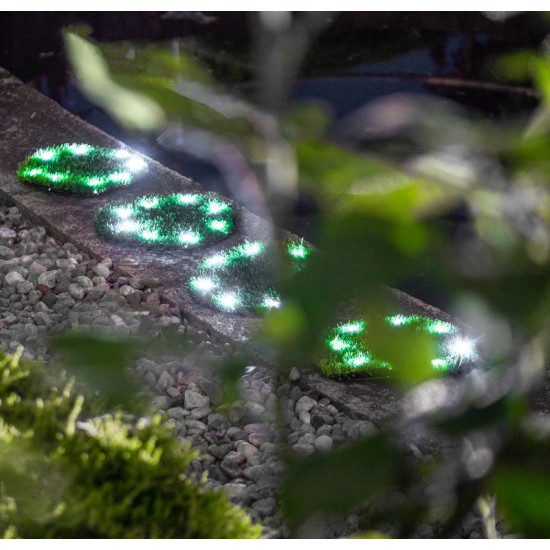 Solar lamp 4 grass plates, 24 cm, 4x 8 LEDs, AA
