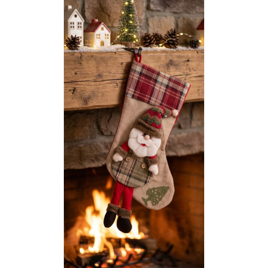 Christmas decoration MagicHome XmJ014, Santa sock, 50 cm Christmas decoration MagicHome XmJ014, Santa sock, 50 cm