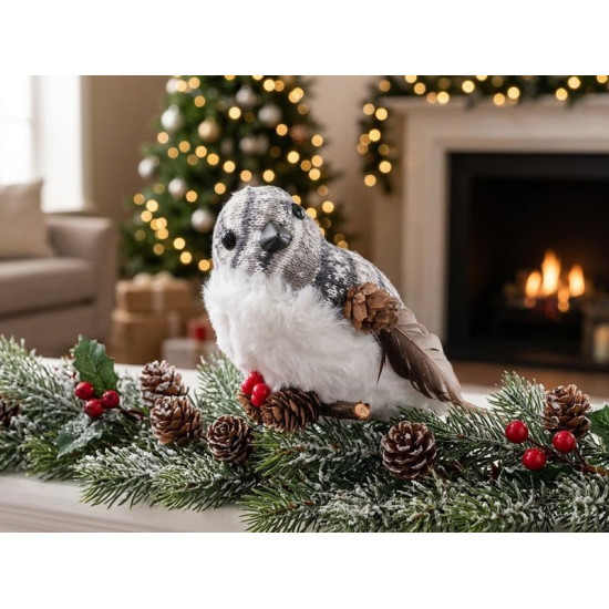 Paper bird MagicHome, 15x10x12.5 cm, white - gray Paper bird MagicHome, 15x10x12.5 cm, white - gray