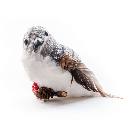 Paper bird MagicHome, 15x10x12.5 cm, white - gray Paper bird MagicHome, 15x10x12.5 cm, white - gray