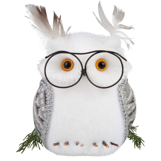 Owl MagicHome, 13x16x15cm, white, down Owl MagicHome, 13x16x15cm, white, down