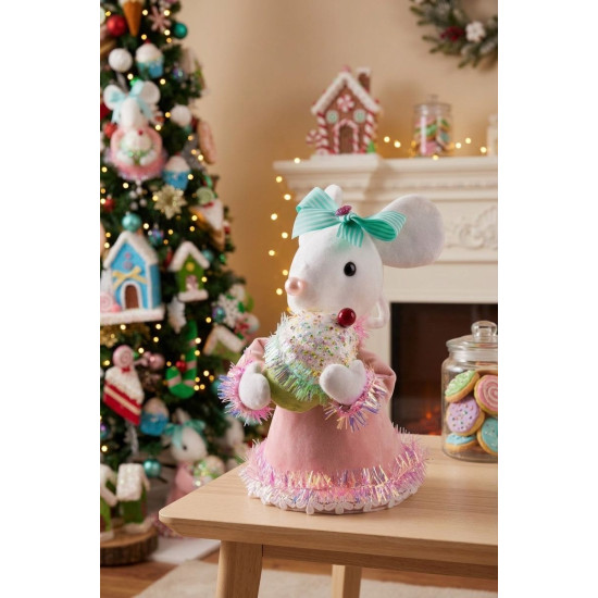 Dekoratsioon MagicHome Candy Line, Hiir, roosa, 27 cm, rippuv. Dekoratsioon MagicHome Candy Line, Hiir, roosa, 27 cm, rippuv.