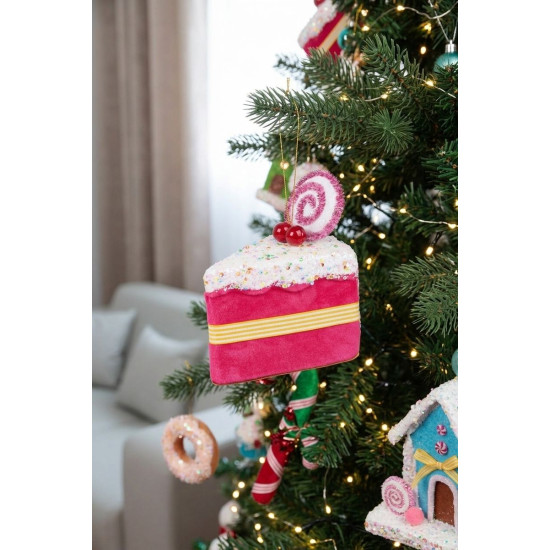 Decoration MagicHome Candy Line, cookie, pink, 13x9x15 cm, hanging Decoration MagicHome Candy Line, cookie, pink, 13x9x15 cm, hanging