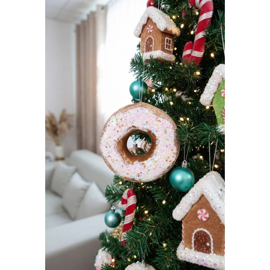 Dekoratsioon MagicHome Candy Line, Donut, pruun, 13 cm, rippuv.