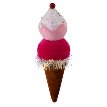 Decoration MagicHome Candy Line, ice cream, red, 16 cm, hanging