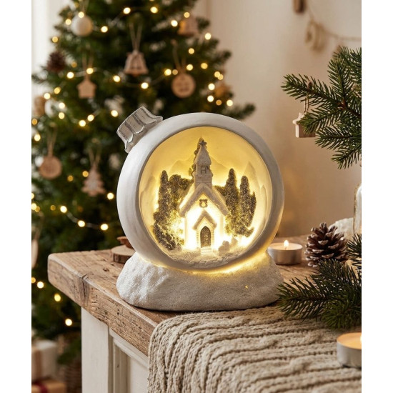 Decoration MagicHome Christmas, Christmas globe, LED warm white, polyresin, 2xAAA, interior, 10,50x9 Decoration MagicHome Christmas, Christmas globe, LED warm white, polyresin, 2xAAA, interior, 10,50x9
