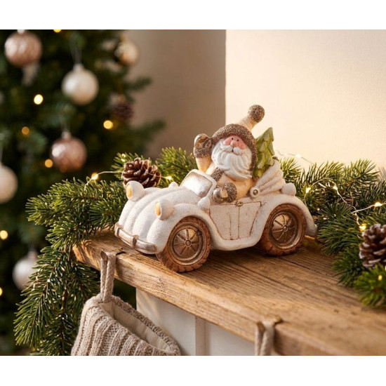 Decoration MagicHome Christmas, Santa in the car, ceramics, 46,50x19,50x31,50 cm Decoration MagicHome Christmas, Santa in the car, ceramics, 46,50x19,50x31,50 cm