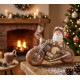 Decoration MagicHome Christmas, Santa on motorcycle, ceramics, 47x18,5x34 cm