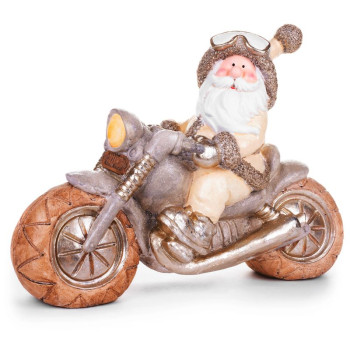 Decoration MagicHome Christmas, Santa on motorcycle, ceramics, 47x18,5x34 cm