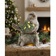 MagicHome LED jõulukuju "Tisand oksal", 9 LED, soe valge, 3xAAA, keraamika, 22x21,50x40 cm.