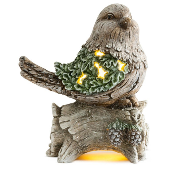 MagicHome LED jõulukuju "Tisand oksal", 9 LED, soe valge, 3xAAA, keraamika, 22x21,50x40 cm.