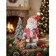 Decoration MagicHome Christmas, Santa with a squirrel and a Christmas tree, 1 LED, 2xAAA, ceramics, Decoration MagicHome Christmas, Santa with a squirrel and a Christmas tree, 1 LED, 2xAAA, ceramics,