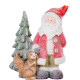 Decoration MagicHome Christmas, Santa with a squirrel and a Christmas tree, 1 LED, 2xAAA, ceramics, Decoration MagicHome Christmas, Santa with a squirrel and a Christmas tree, 1 LED, 2xAAA, ceramics,