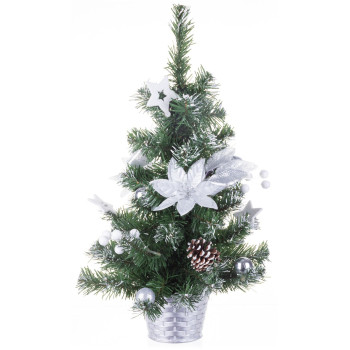 Christmas Tree MagicHome Christmas, decorated, silver, flower, 30 cm