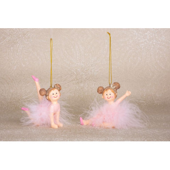 Decoration MagicHome Christmas, Ballerina, polyresin, pendant, 9x4x7,5 cm