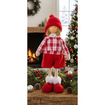 Decoration MagicHome Christmas, Boy in a checkered shirt, 32 cm Decoration MagicHome Christmas, Boy in a checkered shirt, 32 cm