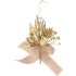 MagicHome Christmas twig, with pinecone and jute ribbon, gold, 17 cm