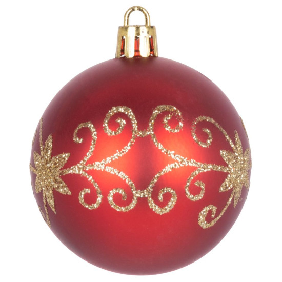 Globes MagicHome Christmas, 20 pcs, 6 cm, red, on the Christmas tree Globes MagicHome Christmas, 20 pcs, 6 cm, red, on the Christmas tree