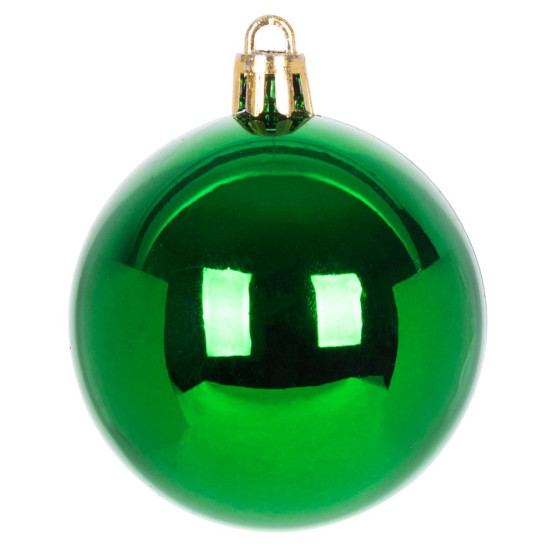 Globes MagicHome Christmas, 9 pcs, red - green, with decoration, on the Christmas tree, 6 cm