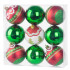 Globes MagicHome Christmas, 9 pcs, red - green, with decoration, on the Christmas tree, 6 cm