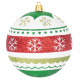 Globes MagicHome Christmas, 4 pcs, red - green, with ornaments, on the Christmas tree, 10 cm Globes MagicHome Christmas, 4 pcs, red - green, with ornaments, on the Christmas tree, 10 cm