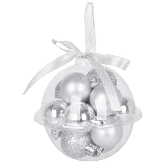 MagicHome jõulupallid, pakend. 12 tk, 3 cm, hõbedane, jõulupuu jaoks