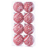 MagicHome jõulupallid, 8 tk, 6 cm, punased valgete ehetega, kuusele