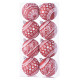 Globes MagicHome Christmas, 8 pcs, 6 cm, red with white ornament, on the Christmas tree