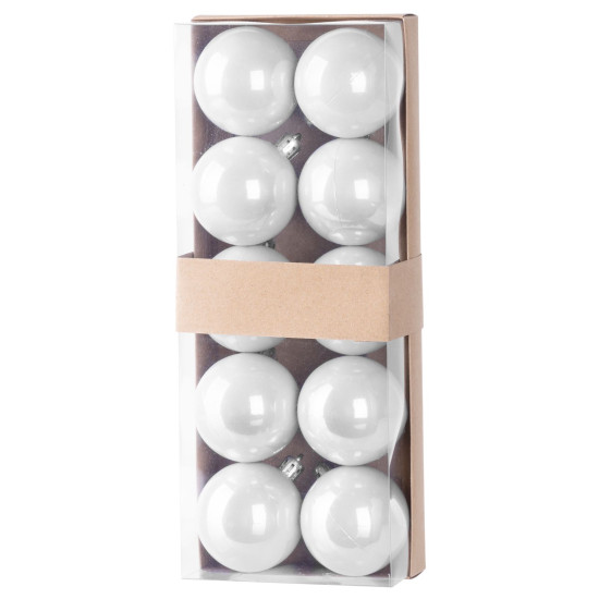 Globes MagicHome Christmas,10 pcs, white, on the Christmas tree, 5 cm