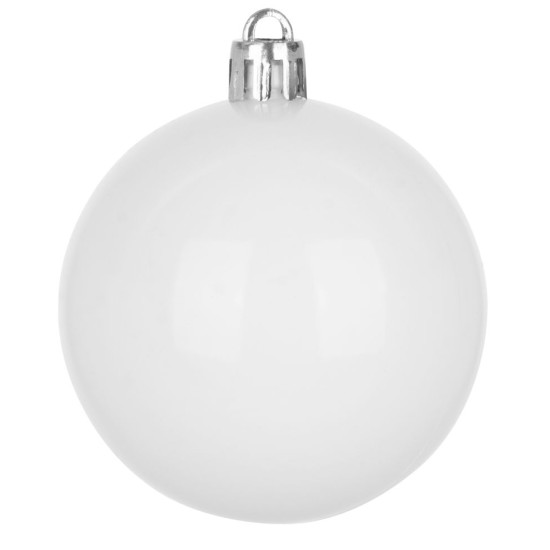 Globes MagicHome Christmas,10 pcs, white, on the Christmas tree, 6 cm Globes MagicHome Christmas,10 pcs, white, on the Christmas tree, 6 cm