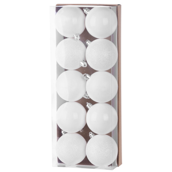 Globes MagicHome Christmas,10 pcs, white, on the Christmas tree, 6 cm Globes MagicHome Christmas,10 pcs, white, on the Christmas tree, 6 cm