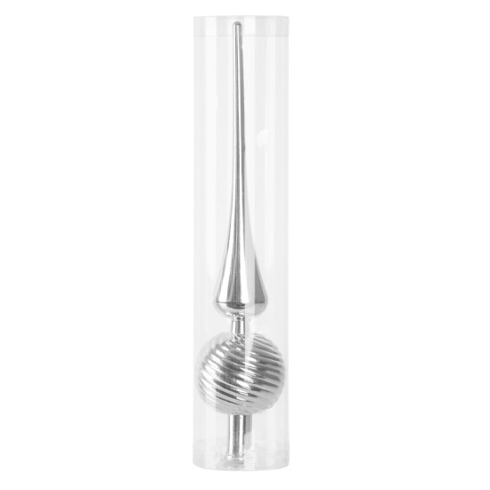 Decoration MagicHome Christmas, 1 pcs, 28 cm, tree topper, silver, for the Christmas tree Decoration MagicHome Christmas, 1 pcs, 28 cm, tree topper, silver, for the Christmas tree