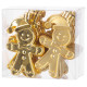 Decoration MagicHome Christmas, set, 12 pcs, 8 cm, gingerbread man, gold, for the Christmas tree