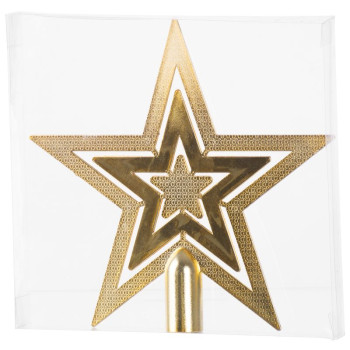 Decoration MagicHome Christmas, 1 pcs, 20 cm, star, gold, for the Christmas tree