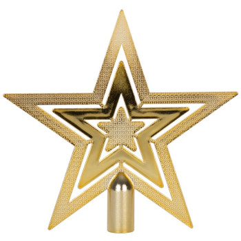 Decoration MagicHome Christmas, 1 pcs, 20 cm, star, gold, for the Christmas tree