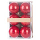 Globes MagicHome Christmas, 6 pcs, red, on the Christmas tree, 8 cm Globes MagicHome Christmas, 6 pcs, red, on the Christmas tree, 8 cm