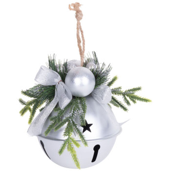 Jõulukaunistus MagicHome christmas, kelluke, 08x08x10 cm, hõbe.
