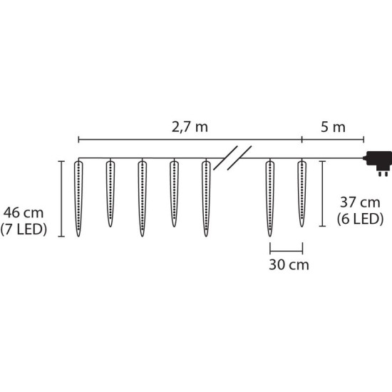 Christmas Light MagicHome Christmas Icicle, 65 LED ice blue, 8 functions, 230 V, 50 Hz, IP44, exteri